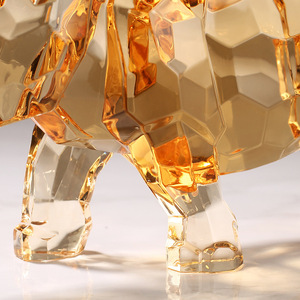 Ornement géométrique en acrylique en forme de rhinocéros, décor lumineux pour la maison et le bureau, décoration d'étagère, cadeau de déménagement - Product Image 4