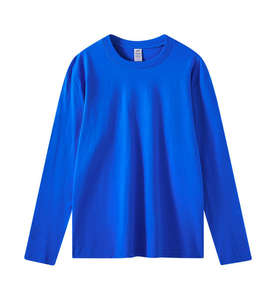 T-shirt à manches longues en coton T-shirt unisexe T-shirt avec logo personnalisé - Product Image 5