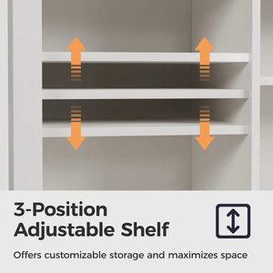 Puerta <span class=keywords><strong>de</strong></span> Granero Moderna Ajustable, Aparador Blanco, Despensa <span class=keywords><strong>de</strong></span> Cocina, Gabinete <span class=keywords><strong>de</strong></span> Almacenamiento <span class=keywords><strong>de</strong></span> Vino y <span class=keywords><strong>Licor</strong></span> para Comedor, Sala <span class=keywords><strong>de</strong></span> Estar y Cocina - Product Image 5