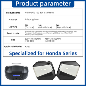 Juego de 3 Maletas Traseras y Laterales de 50L, 33L y 30L para Motocicleta Honda XL750 Transalp, Maletas Laterales, <span class=keywords><strong>Baúl</strong></span>, Modificación y Mejora - Product Image 4