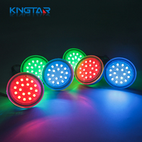 Lampes LED à points RGB en plastique étanches IP67 60 mm 24 V CC 18 LED pour l'éclairage décoratif extérieur des bâtiments et des parcs d'attractions