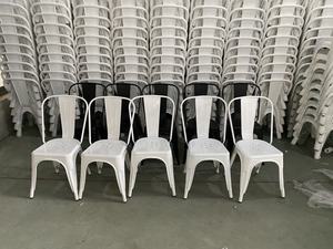 Venta al por mayor de metal Marco De restaurante Silla de metal al aire libre mesa y sillas de comedor sillas - Product Image 5