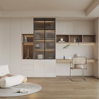 Bibliothèque Minimaliste Personnalisée en Bois pour Salon, 5 Étagères, Meuble de Rangement Écologique et Gain de Place pour Maison, Bureau, Appartement