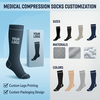 Chaussettes de compression médicale graduée 20-30 mmHg, hauteur genou, douces, antidérapantes, pour le soulagement des varices et des œdèmes, conformes CFDA ISO
