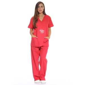 Uniformes y Trajes Médicos, Conjuntos de Uniformes Médicos para Mujer, Uniformes Médicos con Seis Bolsillos (Cuello en V con Pantalón Cargo) - Product Image 1