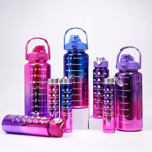 Nouvelle Collection 2026 : Lot de 3 Bouteilles d'Eau Motivationnelles en Plastique Dégradé avec Marqueur de Temps – Idéales pour la Gym et le Fitness - Product Image 5