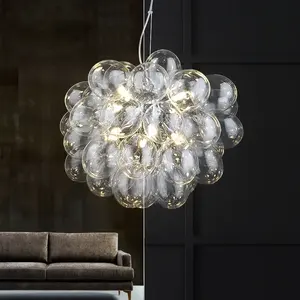 Boule de verre moderne suspendue créative nordique Art déco salon chambre à coucher plafonniers décoratifs d'intérieur <span class=keywords><strong>suspension</strong></span> lampe - Product Image 4