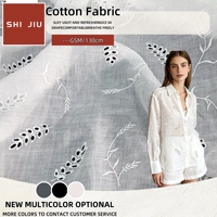 Tissu en maille florale respirant et hydrosoluble, dentelle 100% coton pour robe brodée ou hawaïenne, tissu en coton