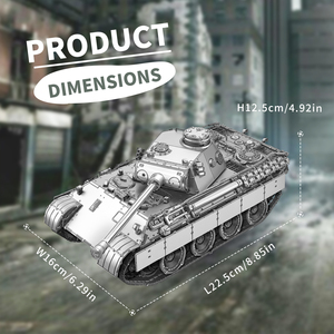 Piececool HP372-SK <span class=keywords><strong>1</strong></span>:<span class=keywords><strong>48</strong></span> <span class=keywords><strong>Panther</strong></span> D Tank, puzzle en métal 3D, modèle de construction en métal à collectionner, jouets pour adultes et enfants - Product Image 5