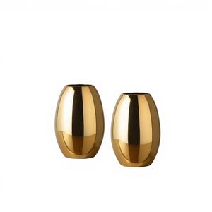 แจกันดอกไม้สแตนเลสสีทองคุณภาพสูง ดีไซน์ทันสมัย วัสดุอะลูมิเนียม สำหรับตกแต่งบ้านและสำนักงาน - Product Image 1