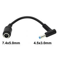 Adaptateur de chargeur DC de 7,4*5,0 mm à 4,5*3,0 mm, câble de remplacement pour connecteur d'alimentation DC pour HP Blue Tips