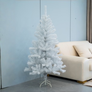 Árbol de Navidad Artificial Blanco Premium, Ramas Esponjosas y Realistas, Luces LED Solares, Decoración Festiva, Duradero para las Fiestas - Product Image 4