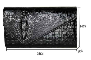 Nouveau Portefeuille de Luxe Designer en Cuir PU Motif Crocodile Porte-cartes Porte-monnaie Simple Sac Téléphone Sac à Main Femme Mode - Product Image 5