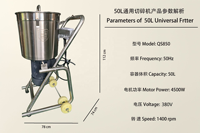 ITO Commerciële Elektrische Voedselsnijder/Hakselaar 50L Groente- & Fruitsausmachine met 4500W Motor, Voedselveilige 304 RVS