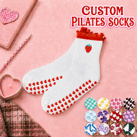 Chaussettes de yoga Lagree, chaussettes athlétiques en coton jacquard à volants, chaussettes personnalisées New East Grip antidérapantes pour le ballet et le Pilates