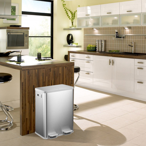 Jili Nhà Máy Giá Thép Không Gỉ Hình Chữ Nhật Thùng Rác Có Thể 38L + 22L Kép Ngăn Chân Bàn Đạp Kèm Theo Hoàn toàn Thiết Kế Thùng Rác - Product Image 3