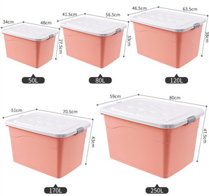 Big Plastic container storage box with lid for dress cloth toy stackable