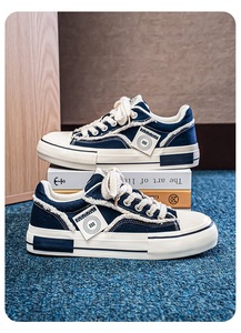 Specialty style open-toe <b>canvas</b> sneakers for men in summer, with thick soles, suitable for couples casual style, trendy shoes. - Product Image 3
