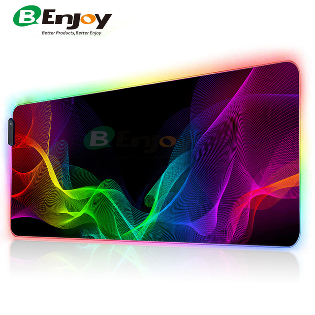 Custom Printed XXL RGB Desk Play Mat Non-Slip Soft Rubber Base with Heated Backlit Gamer's Design Full RGB Color in Stock