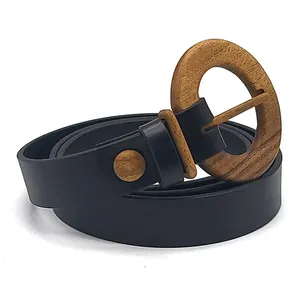 Ceinture en cuir et bois de luxe pour femme Fuji Happiness 306 - Product Image 5