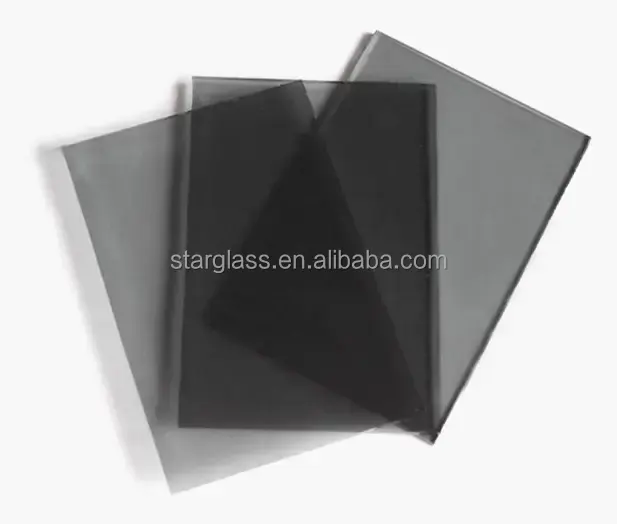 5mm 6mm 10mm 12mm Euro grigio galleggiante riflettente vetro nero grigio fumo vetro temperato