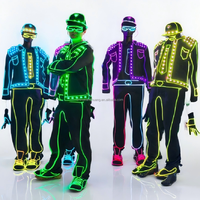 Costume de scène LED RVB couleur intégrale, tenue lumineuse programmable pour DJ, discothèque, vente en gros