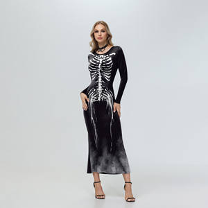 Halloween mujeres calavera esqueleto Maxi vestido bruja Zombies Vestido Mujer <span class=keywords><strong>emperador</strong></span> Cosplay juegos <span class=keywords><strong>disfraz</strong></span> - Product Image 3