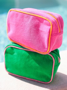 Pochette de maquillage en tissu éponge brodée personnalisée avec fermeture éclair, sac de voyage, rangement extérieur, serviette de plage, sac à cosmétiques, sac à main - Product Image 2