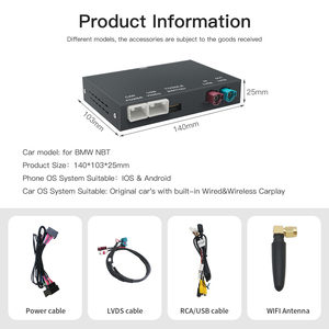 Autabc carplay ממשק מולטימדיה תפוח אלחוטי מכונית לשחק מודול חכם עבור bmw nbt cic 2008-2012 מצלמה אחורית - Product Image 6