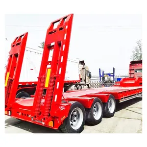 High Quality Huayue Brand 50T 3 Axles Low Bed Semi Trailer 80-Ton Lowboy Truck Trailer For Sale