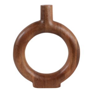Vaso ad anello in legno di mango per soggiorno, decorativo, stile casual - Product Image 1