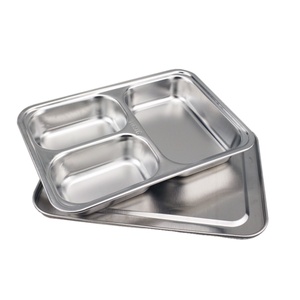 201 del commercio all'ingrosso Bento Lunch Box In Acciaio Inox 4 Scomparti (4 Rettangolo) Rettangolo di Approfondire Diviso Piatti della Cena Vassoio Pasticcio - Product Image 4