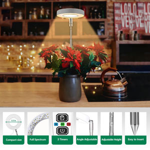 Lampe de culture intérieure Liweida 5V en aluminium, LED, indice de protection IP44, hauteur réglable, minuterie automatique, spectre complet, USB, pour <span class=keywords><strong>plantes</strong></span> à feuillage - Product Image 1