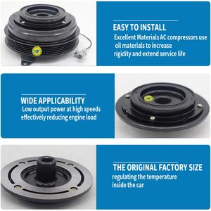 Retén de aceite de alta presión para aire acondicionado de coche, resistente a altas temperaturas, polea de embrague para compresor de aire acondicionado de coche 10P30C5PK 12V - Product Image 3