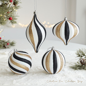 Bolas de Navidad irrompibles con purpurina, adornos colgantes para árbol de Navidad, bolas decorativas en espiral para Navidad - Product Image 1