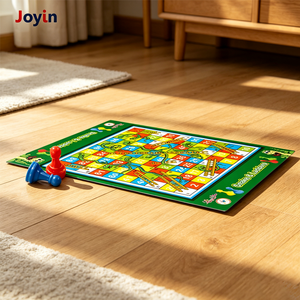 Jeu <span class=keywords><strong>de</strong></span> Serpents et Échelles avec Tapis <span class=keywords><strong>de</strong></span> Jeu <span class=keywords><strong>de</strong></span> 92 cm, Jeu <span class=keywords><strong>de</strong></span> <span class=keywords><strong>Société</strong></span> Géant pour Soirées en Famille, Grand Jouet <span class=keywords><strong>de</strong></span> Sol en Tissu Enroulable pour Enfants - Product Image 5