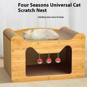 Duurzame verticale kattenboom van golfkarton, slijtvast krabplank, krabhuis voor binnen, woonkamer - Product Image 3