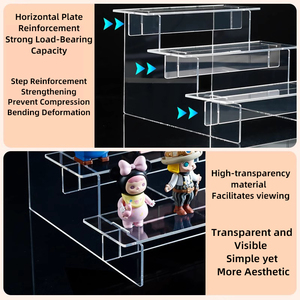 Présentoir créatif transparent à 3 niveaux <span class=keywords><strong>pour</strong></span> collection de figurines et cosmétiques, en acrylique à emboîtement rapide, <span class=keywords><strong>pour</strong></span> la maison - Product Image 2