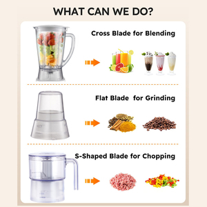 Chuyên nghiệp 220V Máy trộn thực phẩm Trái Cây Máy ép trái cây 3 trong 1 máy xay sinh tố với máy xay và <span class=keywords><strong>Chopper</strong></span> - Product Image 3