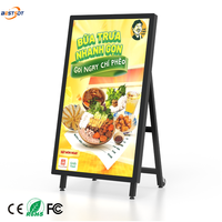 Papan Iklan Digital Luar Ruangan Pintar 32 43 49 55 Inci Layar LCD A-Frame Kontrol WiFi Cloud