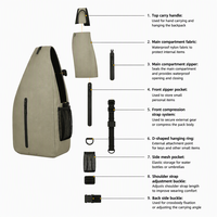 Sac à bandoulière étanche IPX7 en nylon double couche TPU 10L unisexe, étanche, flottant, sangles réglables, plongée, pêche, sports de plein air