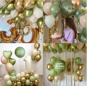 Palloncini di coriandoli in lattice verde oro ghirlanda ad arco e sposa per essere striscioni tappi per torta velo per feste nuziali - Product Image 4