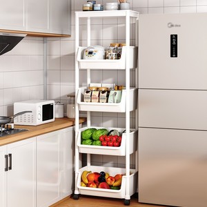Petit chariot mobile à 4 niveaux, étagère de <span class=keywords><strong>rangement</strong></span> simple pour salon, <span class=keywords><strong>chambre</strong></span>, collations et articles divers, organisateur de vide-espaces - Product Image 6