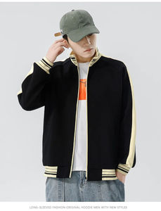 Usine de mode à la mode en gros fermeture éclair vierge fermeture éclair personnalisée maillot de baseball vestes d'université de baseball - Product Image 6