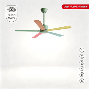 Ventilateur de plafond pour chambre à coucher avec variateur d'intensité et télécommande - Product Image 2