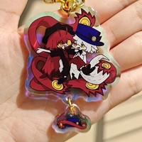 Article populaire : Porte-clés en acrylique mignon avec breloques imprimées UV, paillettes holographiques et résine époxy, avec mini-breloques, en plastique pour loisirs créatifs