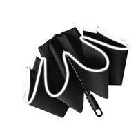 Parapluie de soleil automatique à boucle inversée, cadeau d'affaires, résistant aux UV, résistant aux intempéries, tissu robuste avec revêtement noir, personnalisable