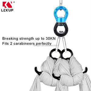 7075 Aviation aluminium 35KN 360 degrés sécurité dispositif de rotation mousqueton Clip escalade corde Web <span class=keywords><strong>arbre</strong></span> balançoire pivotant Spinner - Product Image 4