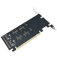 PCI-Express X16 ke M.2 Dual-port NVMe SDD adaptor Hard Disk PCIE4.0, kartu ekspansi kecepatan penuh untuk komputer Desktop