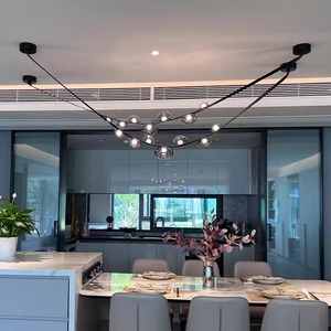 Lustre ovale moderne à LED, éclairage E27, commande par interrupteur, pour hôtel, salle à manger, îlot, comptoir de bar - Product Image 3